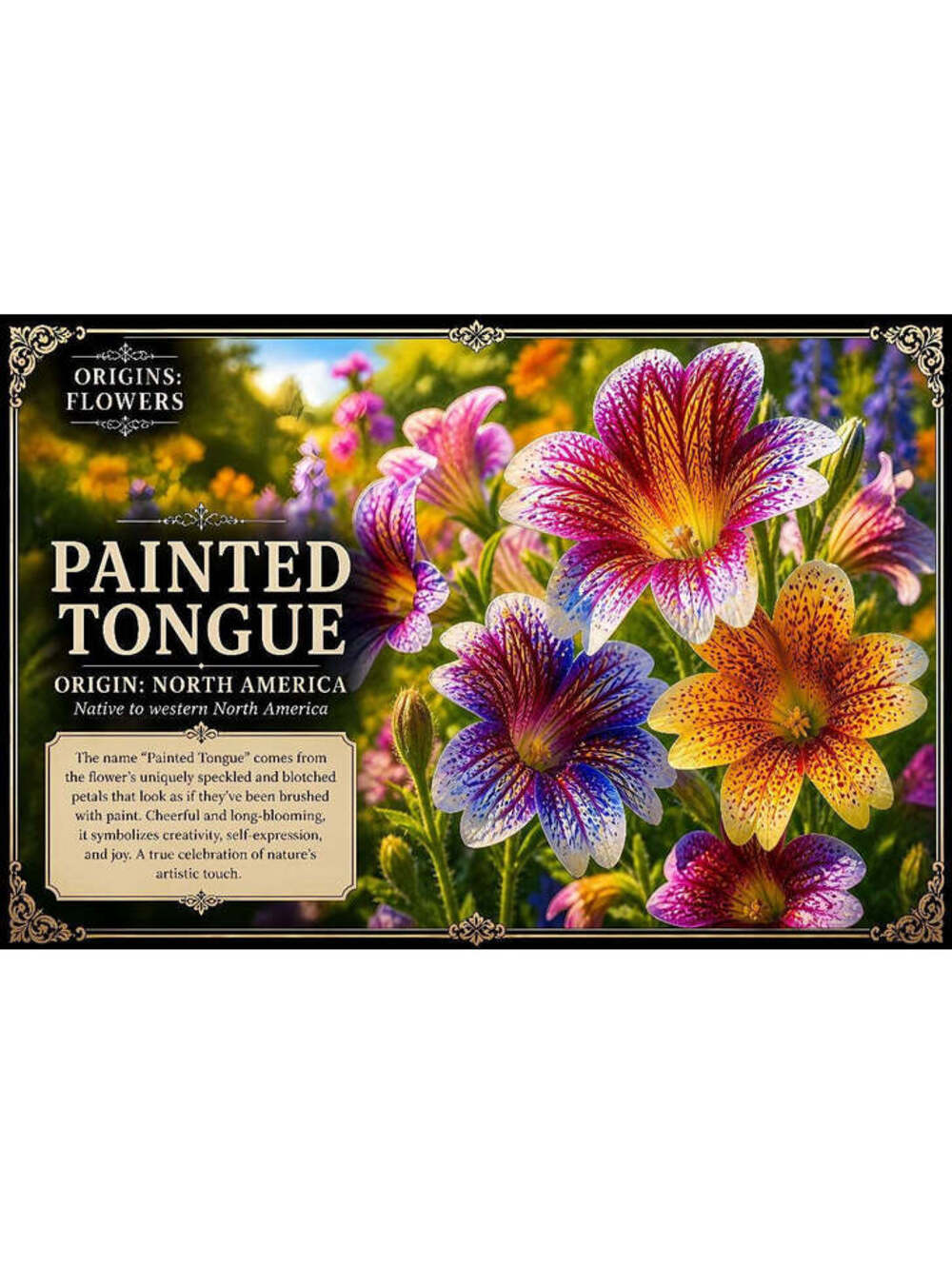 4649 Painted Tongue Floral Definitions 8x10 Glossy Print